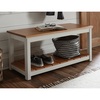 Alaterre Furniture Savannah Bench, Ivory with Natural Wood Top ASVA03IVW